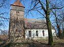 Dorfkirche sowie Grabmäler, Grabstein für A. F. E. von Muschwitz und Kriegerdenkmal