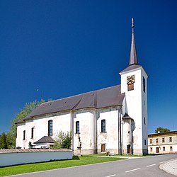 Kostel sv. Jana Křtitele v části Kunštát