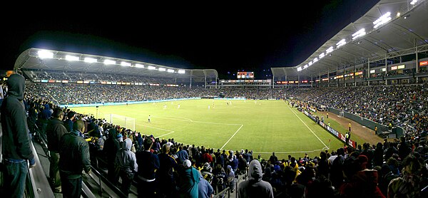 The Home Depot Center at night, pictured in 2009