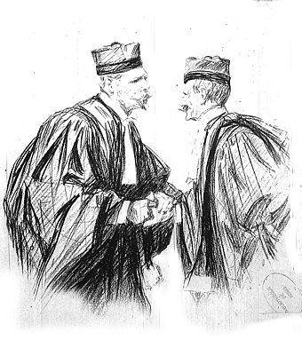 Lors du procès Dreyfus, Fernand Labori et Georges Deligaud, Reims, bibliothèque Carnegie.
