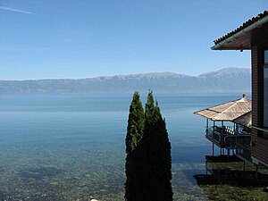 View of lake Ohrid from Albania