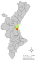 Розташування муніципалітету Алькасер у автономній спільноті Валенсія