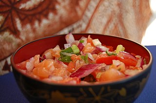 <span class="mw-page-title-main">Lomi-lomi salmon</span> Hawaiian tomato and salmon salad