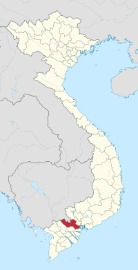 Long An'ın Vietnam'daki konumu