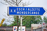 Luxembourg road signs E,4b Esch - Mondercange comm.jpg