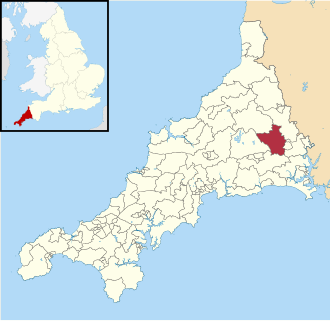 2013-2021 division boundaries shown within Cornwall Lynher electoral division map 2013.svg