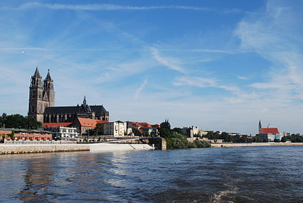 Panorama on the Elbe river