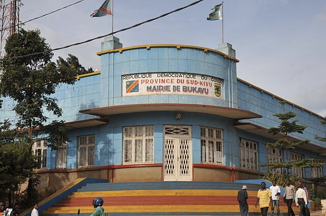 An art deco building in Bukavu