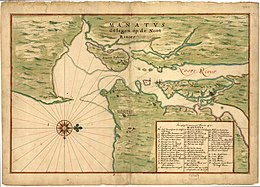 Manatus Map (c. 1639) Manhattan situated on the North Rivier Manatvs gelegen op de Noot Riuier.jpg