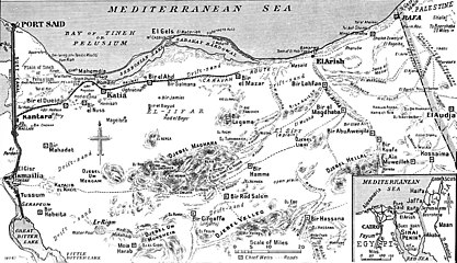 Mapa del nord i el centre del Sinaí, 1917