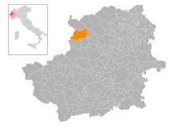 Locatie van Groscavallo in Turijn (TO)