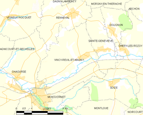 Poziția localității Vincy-Reuil-et-Magny