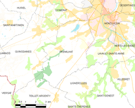 Mapa obce Prémilhat