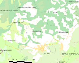 Mapa obce Chambonas