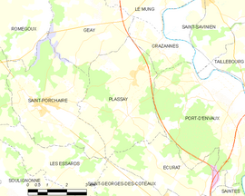 Mapa obce Plassay