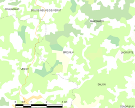 Mapa obce Breuilh