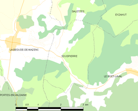 Mapa obce Souspierre