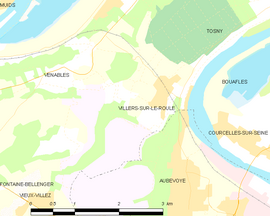 Mapa obce Villers-sur-le-Roule