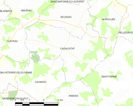 Mapa obce Cazaugitat