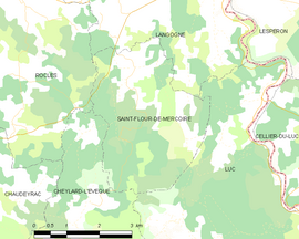 Mapa obce Saint-Flour-de-Mercoire