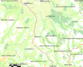 Mapa obce Trélans