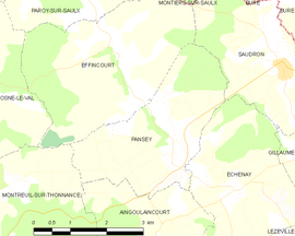 Mapa obce Pansey