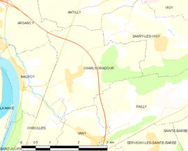 Mapa obce Charly-Oradour
