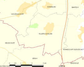 Mapa obce Villers-Guislain