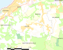Mapa obce Ahetze