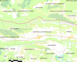 Mapa obce Saint-Paul-de-Fenouillet