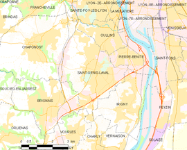 Mapa obce Saint-Genis-Laval