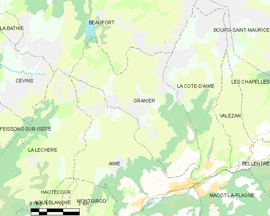 Mapa obce Granier