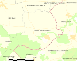 Mapa obce Chalautre-la-Grande