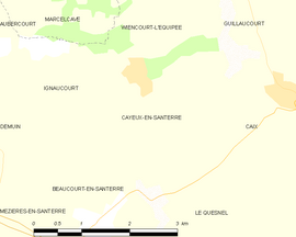 Mapa obce Cayeux-en-Santerre