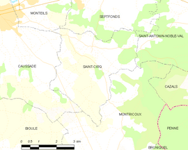 Mapa obce Saint-Cirq