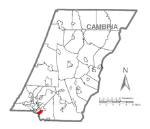 Карта Белмонта, графство Камбрия, Пенсильвания Highlighted.png