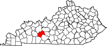 Harta e Butler County në Kentucky