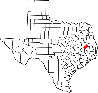 Map of Texas highlighting Trinity County.svg