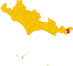 Map of comune of Santi Cosma e Damiano (province of Latina, region Lazio, Italy).svg