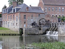 An old water mill on the Helpe Mineure at Maroilles.