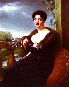 Portrait de la marquise de Reinepont dans la château de Saint Priva (1817), localisation inconnue.