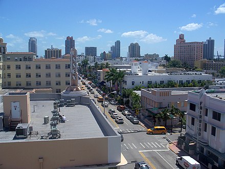 A view south on Collins Avenue in the Miami Beach Architectural District
