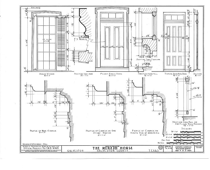 File:Michel B. Menard House, 1603 Thirty-third Street, Galveston, Galveston County, TX HABS TEX,84-GALV,3- (sheet 4 of 5).tif