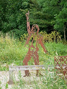 A sculpture of Mick Jagger, who grew up in Dartford, in the town's Central Park