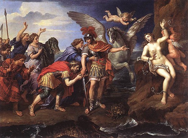 Metamorphoses of Ovide (the king of Greece, Céphée, and the queen, Cassiopé, thank the hero Perseus for having delivered their daughter Andromeda, off