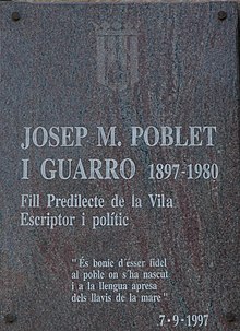 Montblanc-Placa Josep M. Poblet.JPG