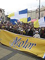 Protest kibiców pod lubelskim ratuszem przeciwko działaniom władz miejskich.