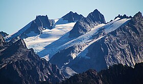 North aspect of Daniel featuring Lynch Glacier. Mount Daniel, Lynch Glacier.jpg