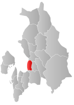Mapa do condado de Akershus com Lørenskog em destaque.