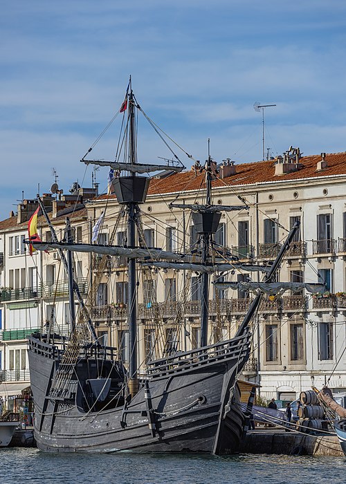 1992 replica of Nao Victoria during "Escale à Sète 2016" in Sète, Hérault, France